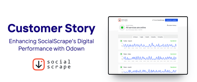 Monitoring Mastery: Enhancing SocialScrape's Digital Performance with Odown - Odown - uptime monitoring and status page